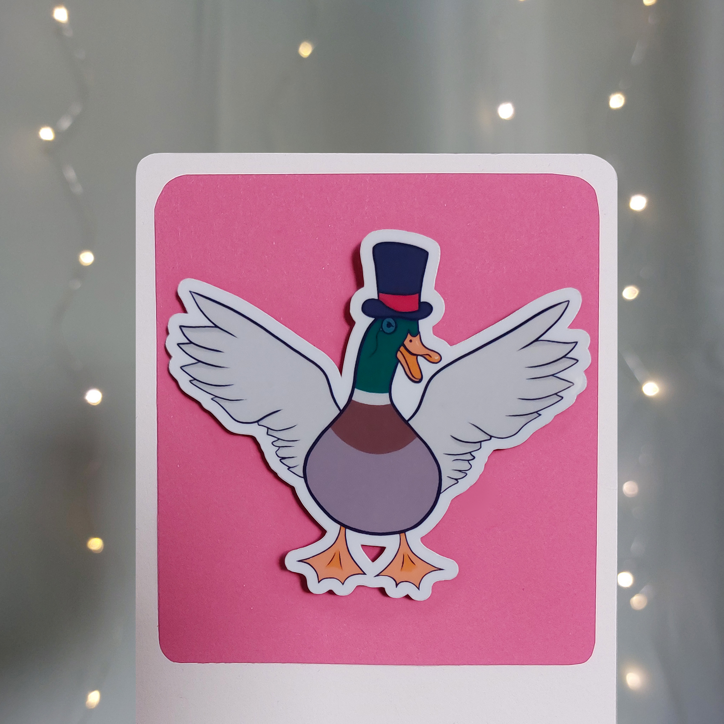 Monokel Duck – Sticker 🦆🎩🥐